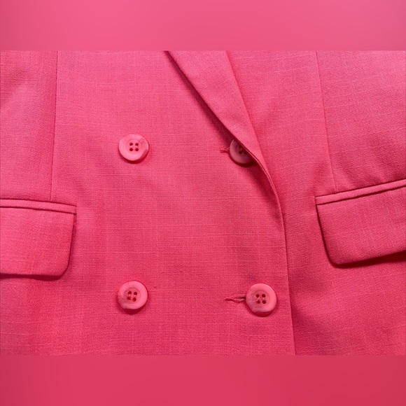 New NWT Womens Vintage Private Concepts Pink 80s Blazer double Breasted size 10P - Picture 6 of 15